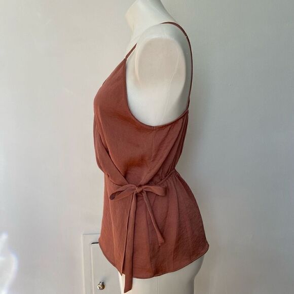 Express Satin Faux Wrap Tank Top - Picture 3 of 5